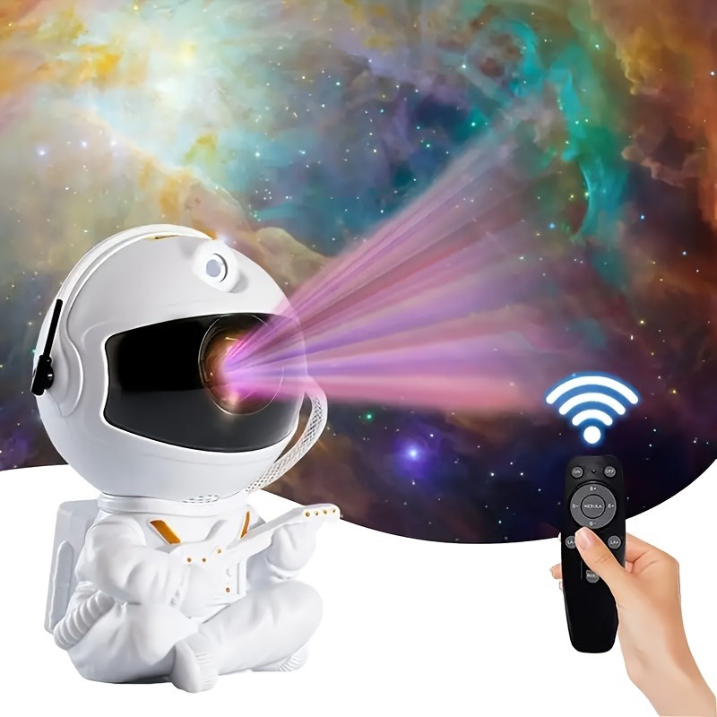 1PC Astronaut Galaxy Projector Night Light - 360° Starry Sky Nebula Projection Lamp with Remote 8 Light Modes for Bedroom Decor