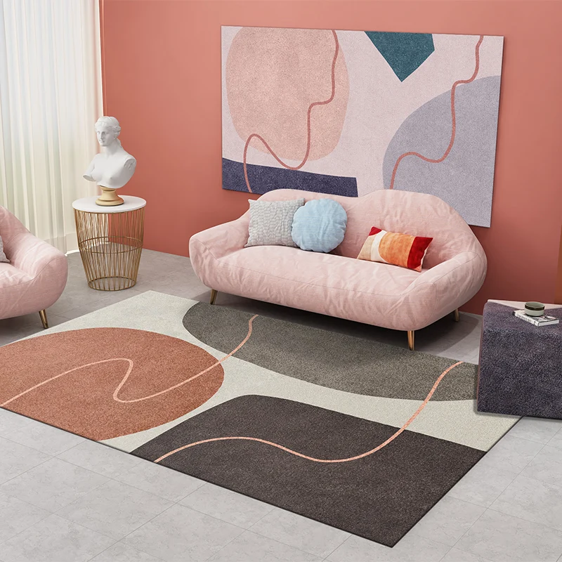 Geometric Fluffy Carpet for Living Room Bedside Plush Carpets Modern Fluffy Rug Fitness Mat Nordic Bedroom Carpet Movement plush rug,decorative carpet,plush carpet