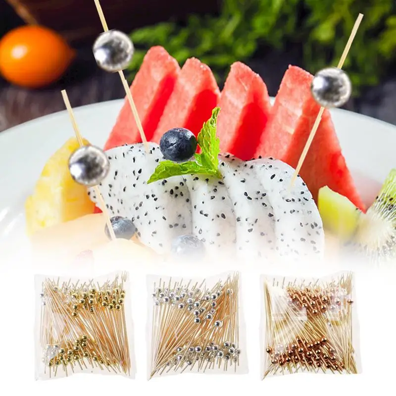 

Fancy Toothpicks Unique Design With Delicate Ball Top Food Appetizer Skewer For Cocktails Holiday Parties Fruits Snack Desserts