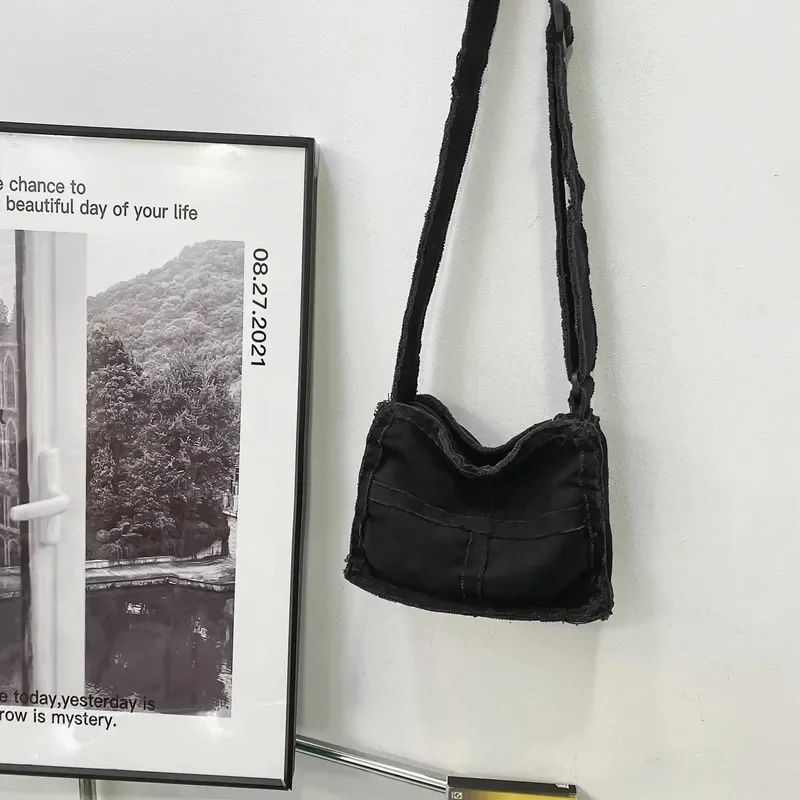 Mini Vintage Canvas Crossbody Bag, Retro Shoulder Bag, Women's