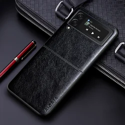 Luxury PU Leather Solid Color Phone Cover for Z Flip8 (Black)