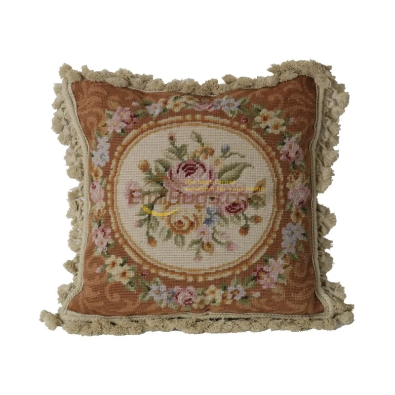 

National woven pillows cushion for leaning on of embroidery floss pillow needlepoint neoclassical hand embroider the living room