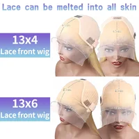 Perruque Blonde Lisse 613 HD Lace Frontale 13x6 13x4 Transparente Brésilienne Lisse Lace Front Wigs 30 Pouces Cheveux Humains 6