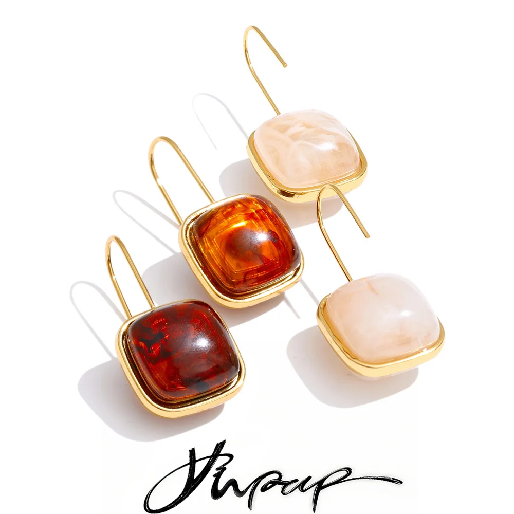Yhpup Earrings Drop Resin Daily Accessories