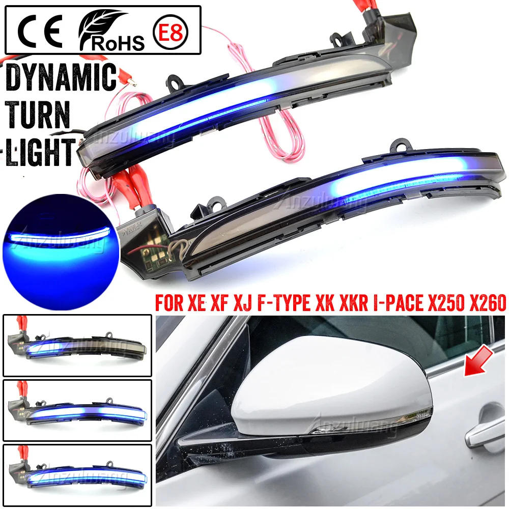 

Fit for Jaguar XE XF XJ F-TYPE XK XKR I-PACE X250 X260 Dynamic Turn Signal Light LED Side Mirror Sequential Indicator Blinker