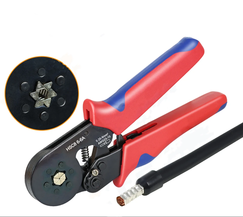 

Tubular Terminal Crimping Tools Electrical Pliers HSC8 6-6A 0.25-6mm2 Ferrule Crimp Pliers round nose European pliers Crimping