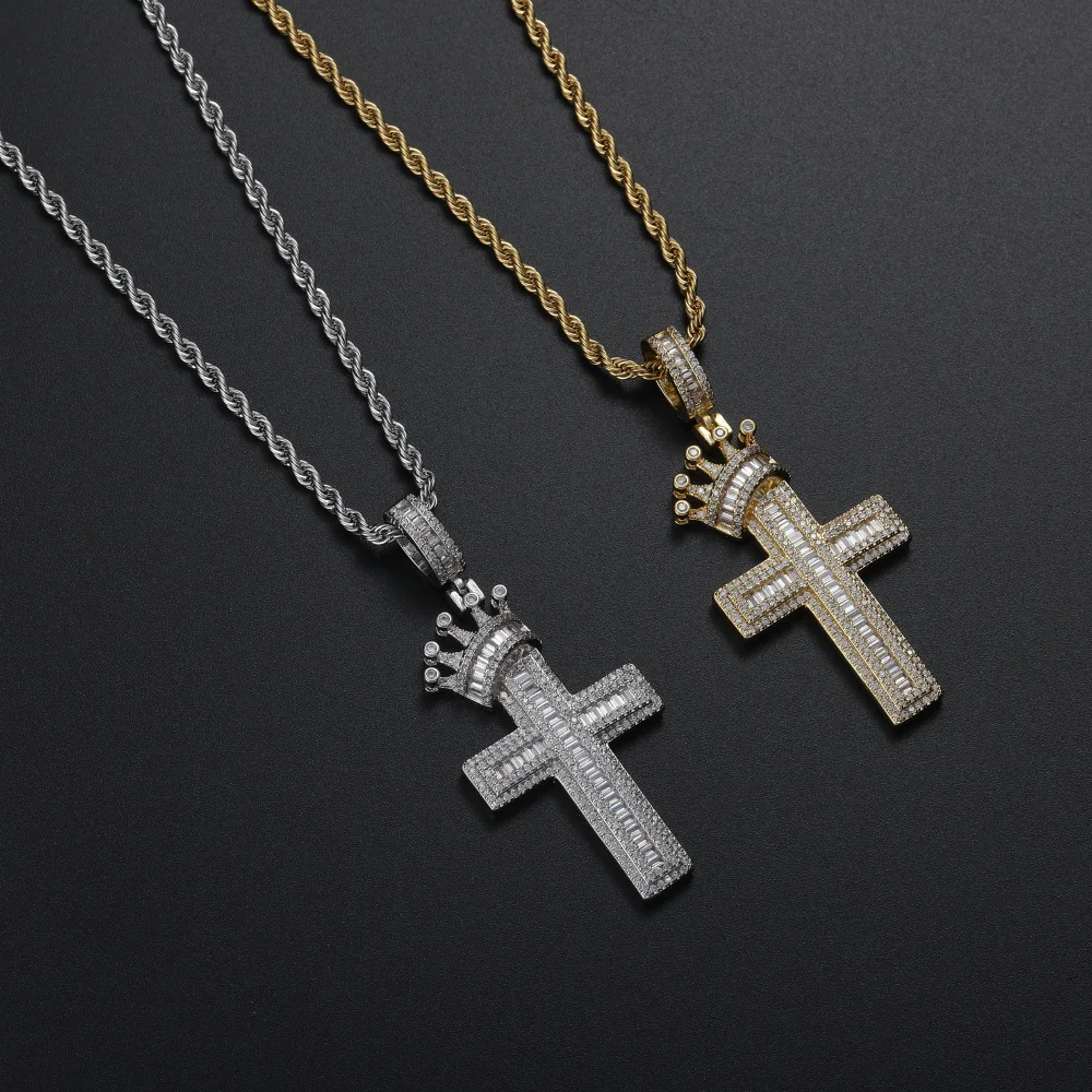 

Crown Cross Hip Hop Trend Necklace Ladies Men Diamond Personality Exquisite All Match Necklace Boys Girls Holiday Gifts