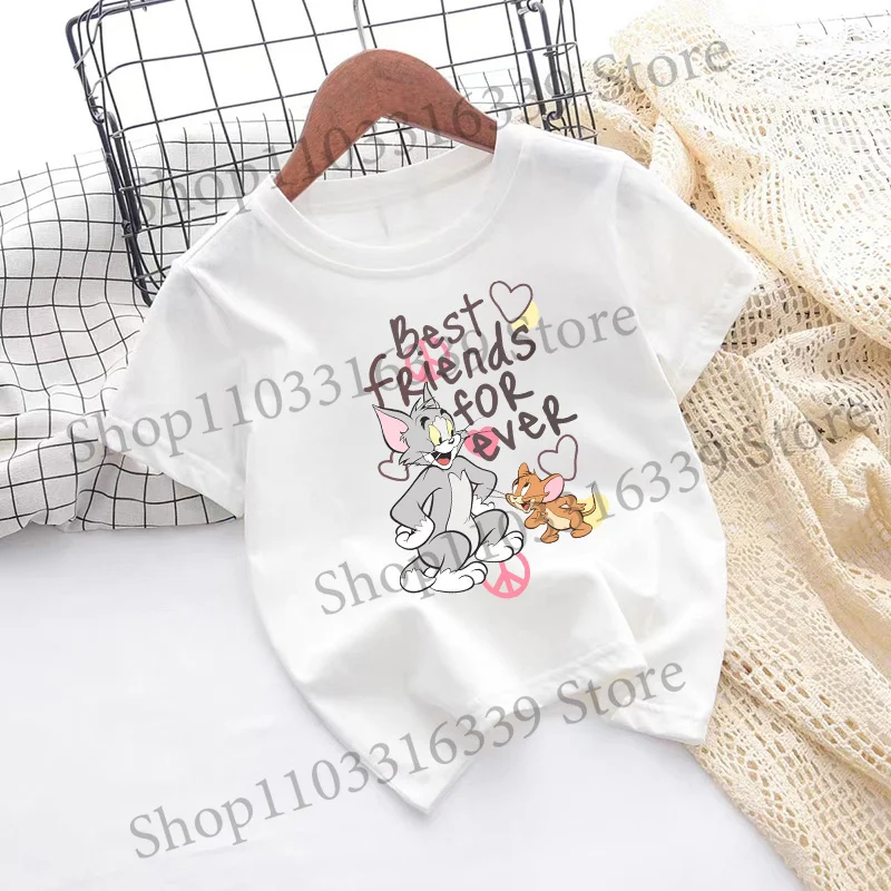 Children's Tom and Jerry Short Sleeve Casual Summer T-Shirt - Fashionable Birthday Gift