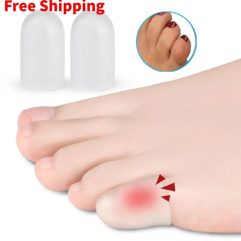 

4Pcs=2Pair Blisters Pinkie Bunion Silicone Corrector Gel Protector Little Toe Tube Corns Finger Protection Sleeve Foot Care Tool