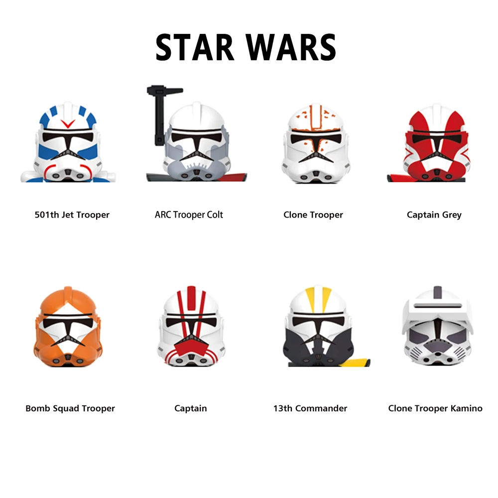 X0351 Captain Grey Building Blocks Bomb Squad Trooper Bricks 501St Legion Jet Troopers Figura 13Th Commander Kamino Mini Kid Toy