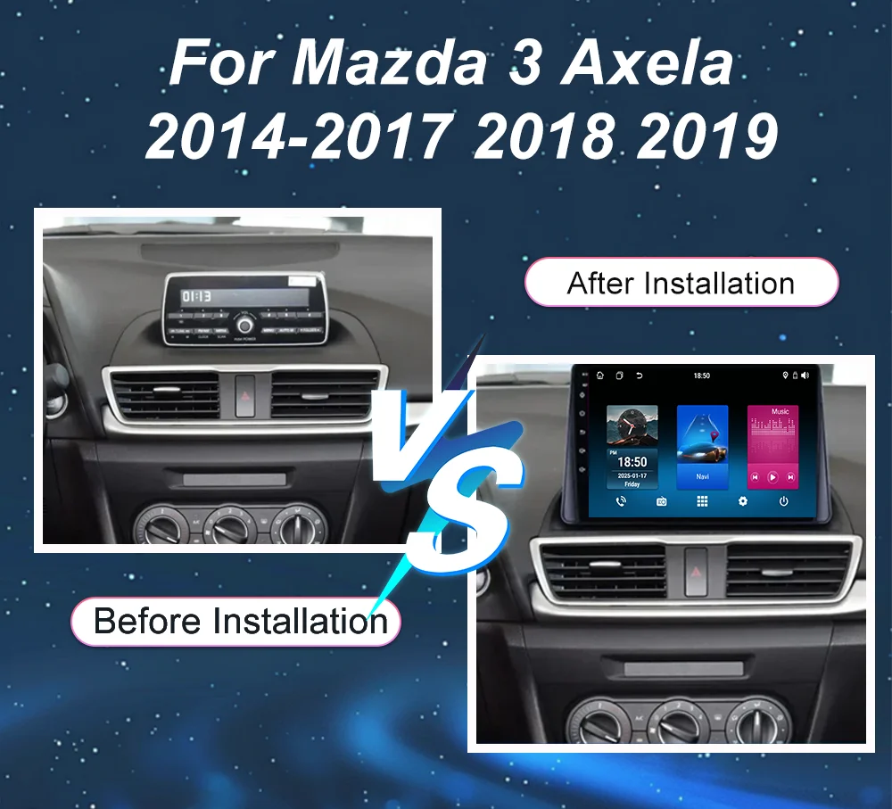 Navigatore GPS Android 16 per auto per Mazda 3 Axela 2014-2017 2018 2019 Autoradio Stereo Unità Principale Lettore Multimediale Carplay Wifi - Image 2