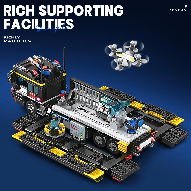 Giant 2in1 Transforming Police Car Building Blocks Set City Construction Bricks