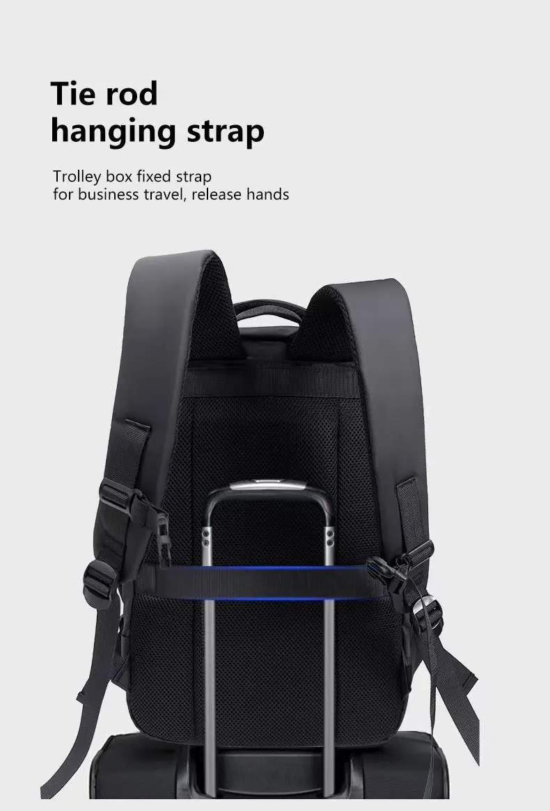 EleJrny Men Business Capacity 17.3Laptop Backpack Large Capacity Expandable Backpack Waterproof USB Travel backpacks men camping