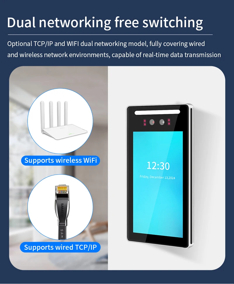 Asia Teco 7 inch 5000user Tuya APP TCP/IP WIFI Dynamic Face Recognition Access C