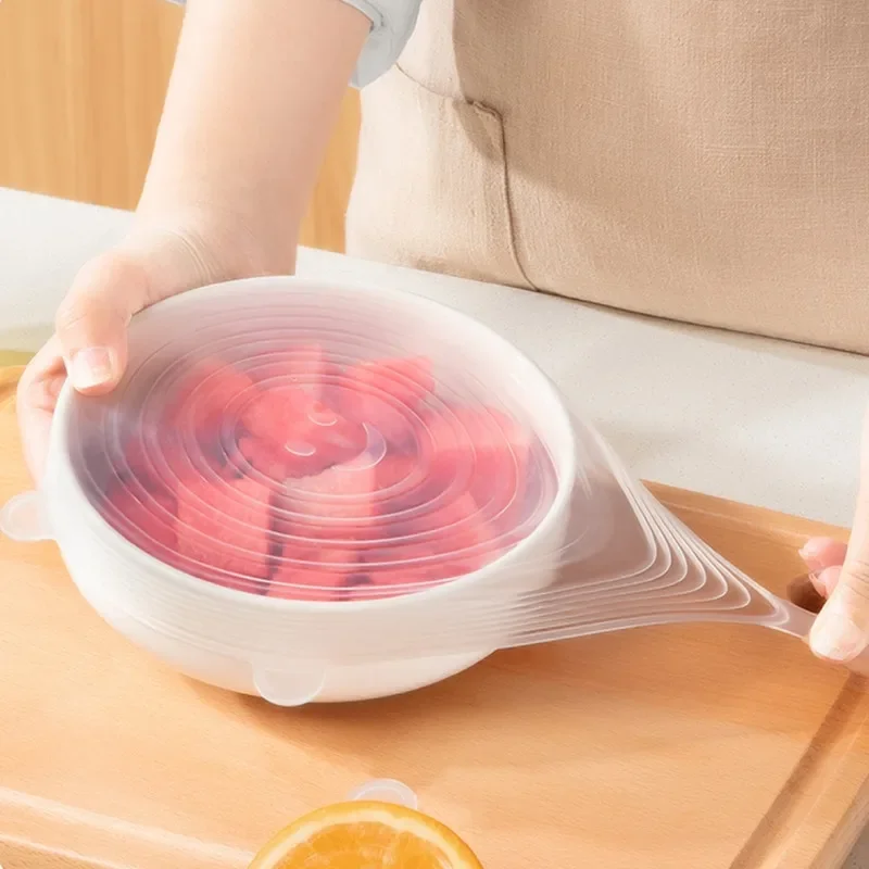 3pcs Reusable silicon stretch lids universal lid Silicone food wrap bowl pot lid silicone cover pan cooking food fresh cover silicone covers bowl cover silicone pot lid