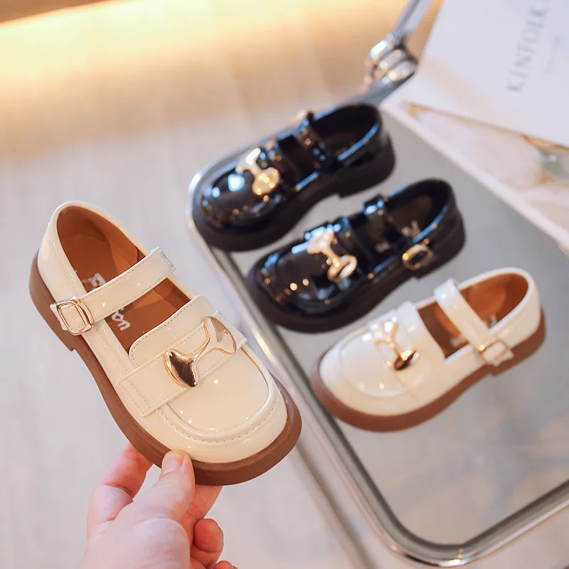 

Girls' Shoes 2023 Spring and Autumn New Children's Princess Shoes British College Style Black Show Performance Shoes Kids Flats