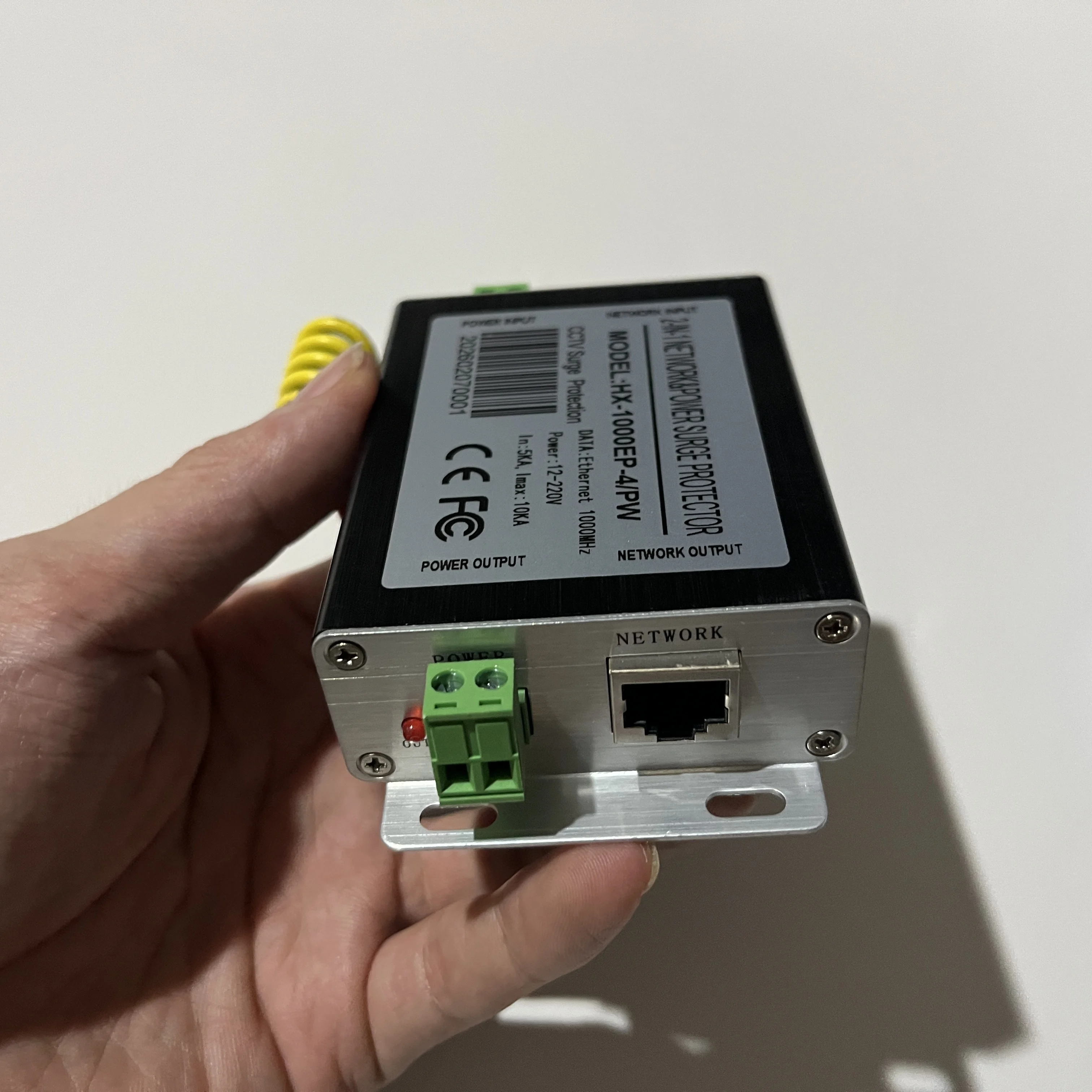기가비트 1000Mbps 네트워크 전원 2 in 1 서지 보호기 220V 10KA RJ45 이더넷 보호 장치 (IP 카메라용)