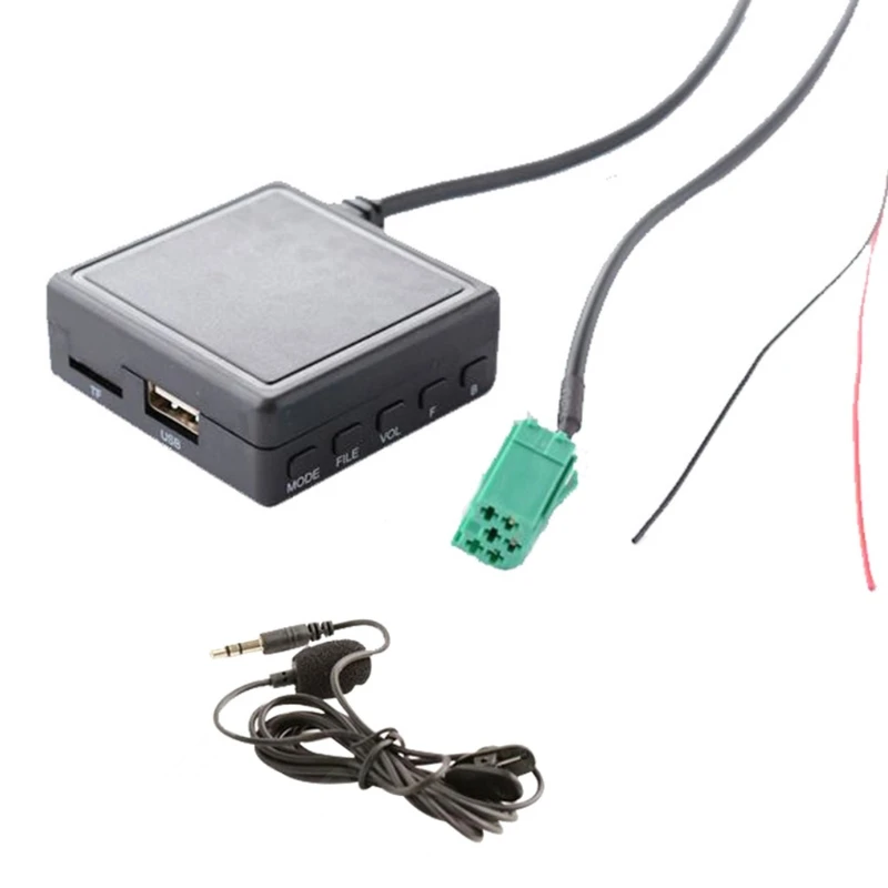 

Car Stereo Media Connector 3.5mm AUX Adapter Bluetooth-compatible Microphone