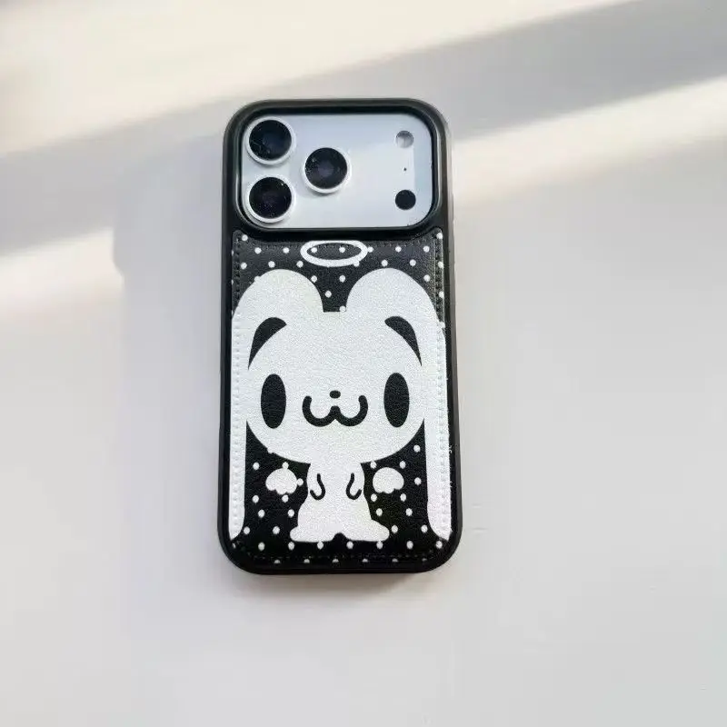 Angel Rabbit Leather Patterned Anti-Drop Phone Case