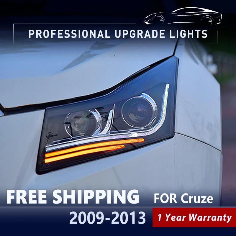 

LED Car Styling Head Lamp for Chevrolet Cruze 2009-2014 Headlights Be-xenon Projector LENS LED Headlight