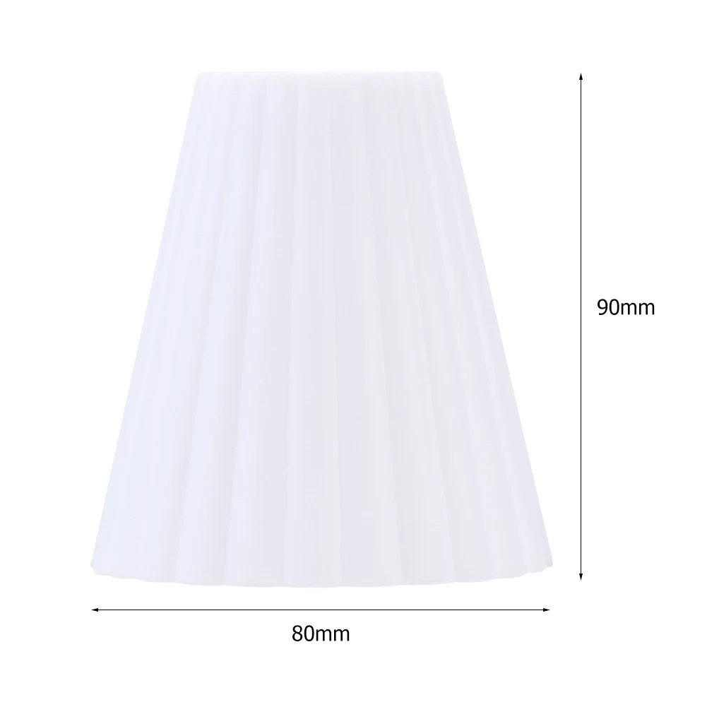 Camping Light Lampshade with Top Handle Small Torch Lampshade White Pleated Flashlight Cover Hangable for Camping Hiking