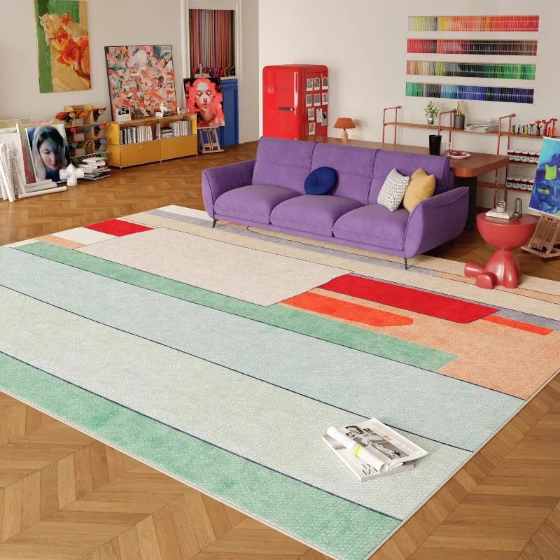 Colorful Dopamine Living Room Carpet Large Area Advanced Art Bedroom Rug Fashion Trend Home Decoration Coffee Table Mat Tapis 러그