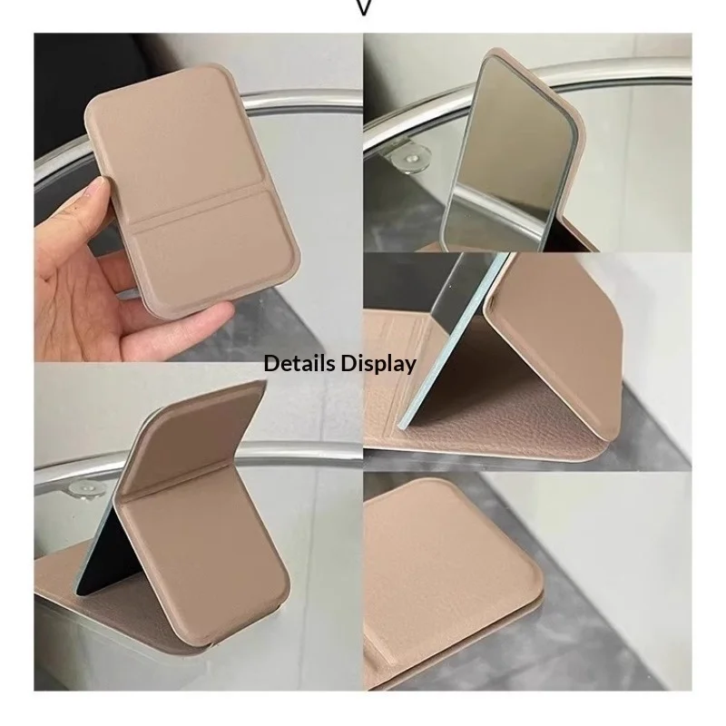 1/4pcs 데스크탑 거울 메이크업 거울 휴대용 접이식 거울 메이크업 거울 HD 데스크탑 스탠드 업 미니 컴팩트 소형 거울 여행