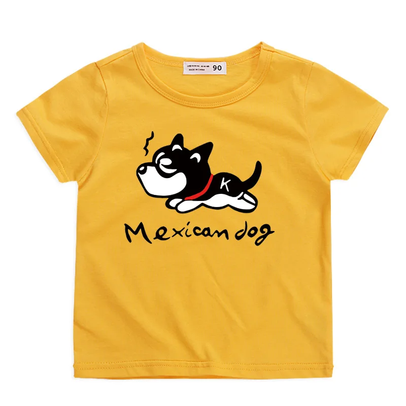 New 2-8y Kids T-shirts 2022 Toddler Cotton Cartoon Cute Puppy Print T-shirt Good-looking Breathable Short-sleeved Children's Tee |