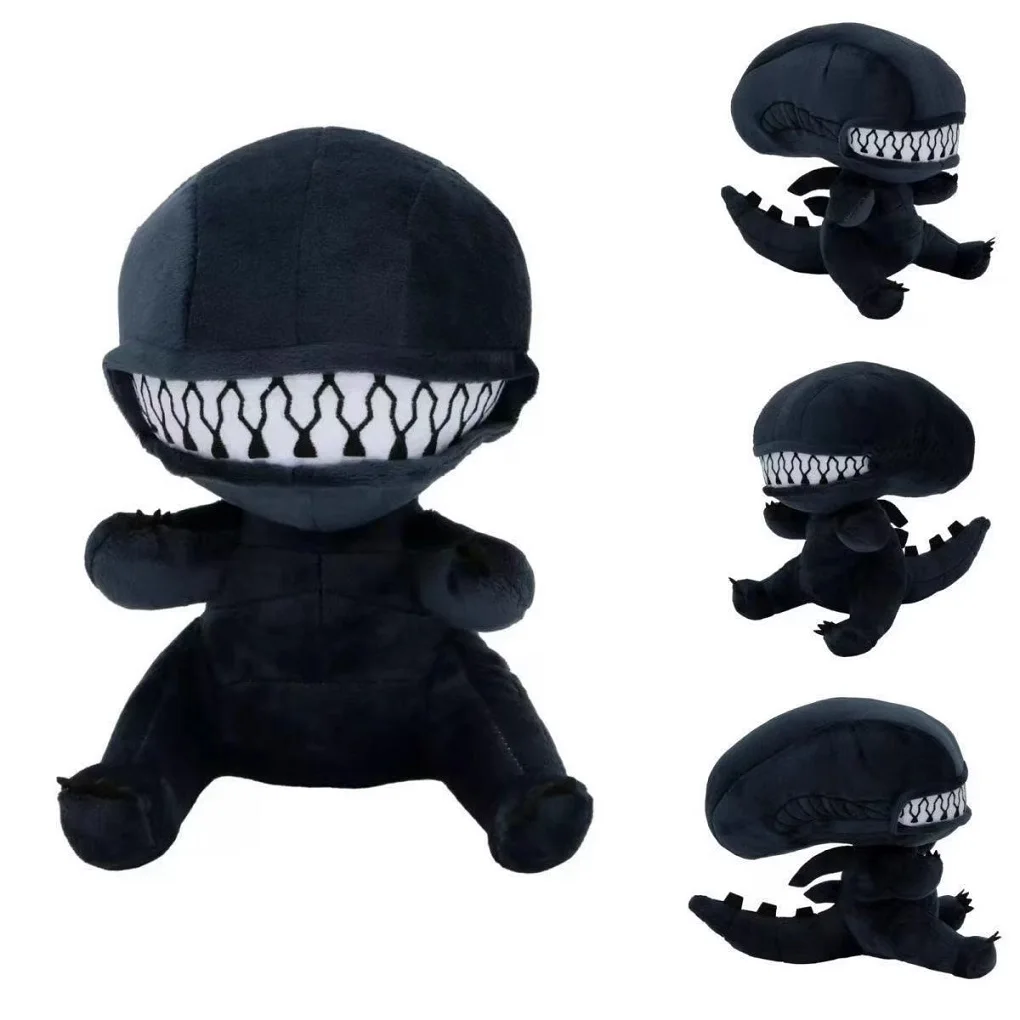 Kawaii 25CM Alien Xenomorph peluche jouet dessin animé doux en peluche mignon poupée peluche cadeaux de vacances Kawaii chambre décoration jouets ﻿