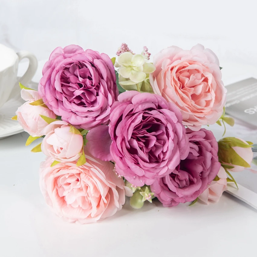 Elegant White Silk Peonies for Home and Event Decoration