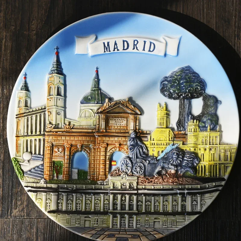 15cm Creativity London Tourist Souvenir France Nordic Decorative Dishes Wall Sofa Background Pendant Hand-painted Ceramic Disc 3