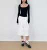 Women Drawstring  Pleated Batavia Midi Skirt 6