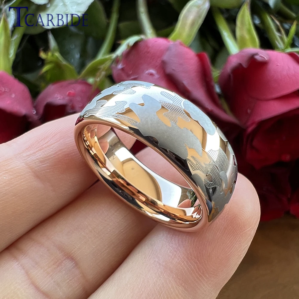 Dropshipping 6mm 8mm Fashion Jewelry Tungsten Laser Engraving Ring Men Women Great Engagement Wedding Band Full Sizes In Stocks