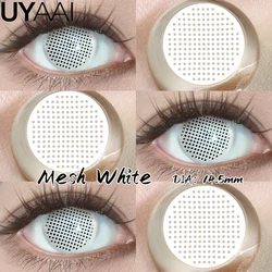 Enhanced Title: 

Vibrant Red & Pink Cosplay Contact Lenses for Striking Halloween Makeup Looks (Mesh White)
