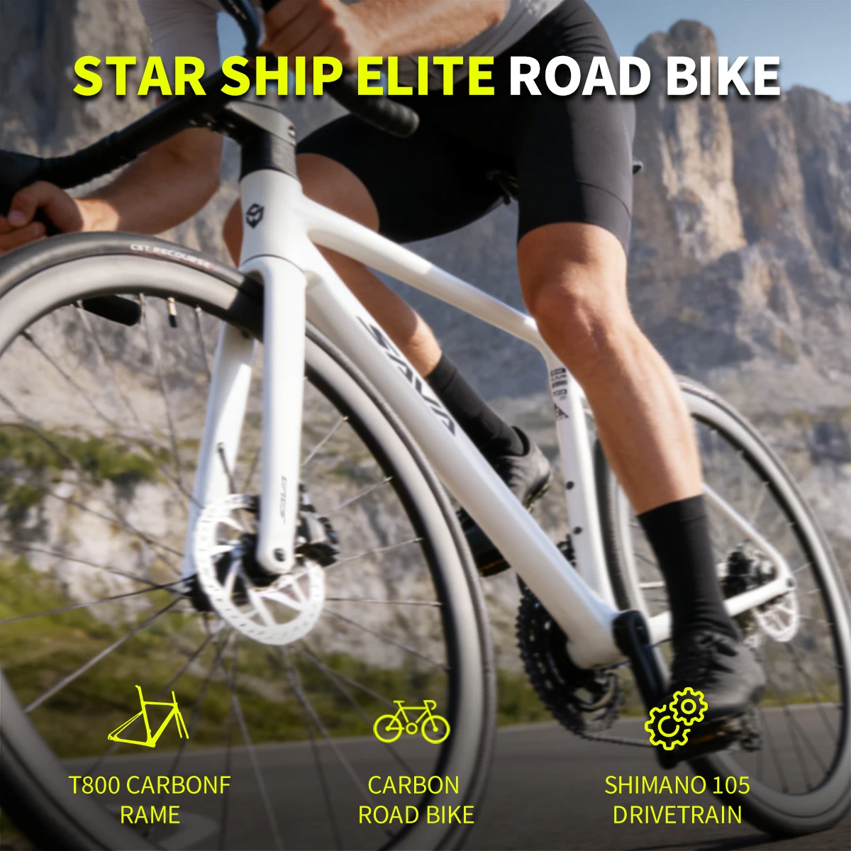 SAVA STAR SHIP Carbon Road Bike Shimano 105 R7100 24 Speed Hydraulic Disc