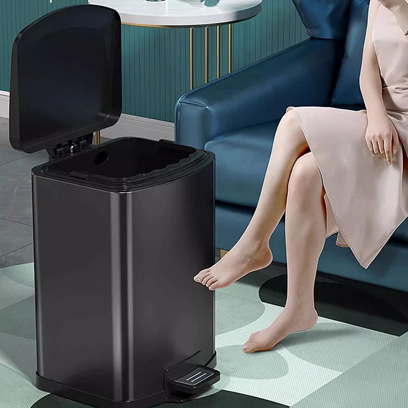 

Kitchen Trash Can Bathroom Recycle Bin Desktop Wastegate Trash Can With Lid Bags Cubo Basura Cocina Household Cleaning Tools