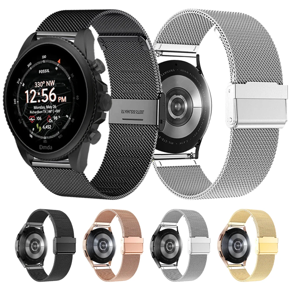 

Stainless Steel Strap For Fossil gen 6 44mm Gen6 / gen 5 5e / Gen5 LTE 45mm Watch Metal 22mm Bracelet Stratos Band Accessories