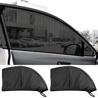 2/4PCS Car Window Sunshade Curtains Repellent Mosquito Mesh Net Car Anti-Mosquito Side Window Shades Screen UV Sun Visor Cover 1