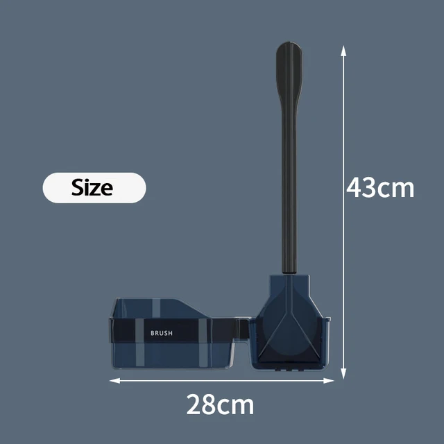 Lélegző Wc Kefe Víz Szivárgásbiztos Szilikon Lapos Fej Rugalmas Puha Sörték Gyors Szárító Tartóval - Image 5