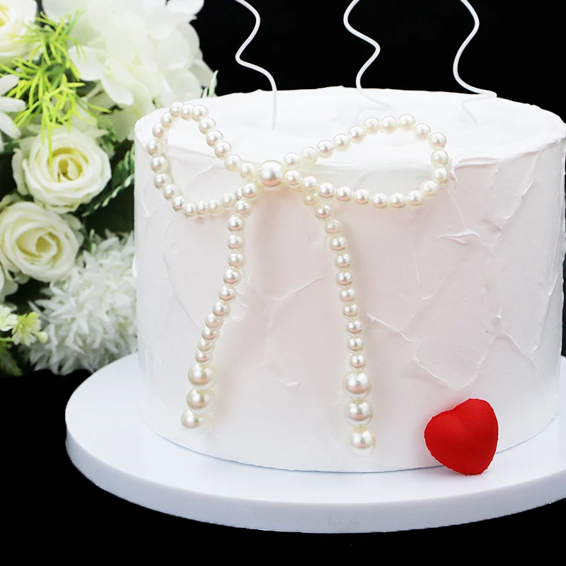 (2 Pcs/Pack) Elegant 11.5*11cm Pearl Bowties for Weddings Parties Proms Homecoming Decorations DIY Handmade Hair Accessories