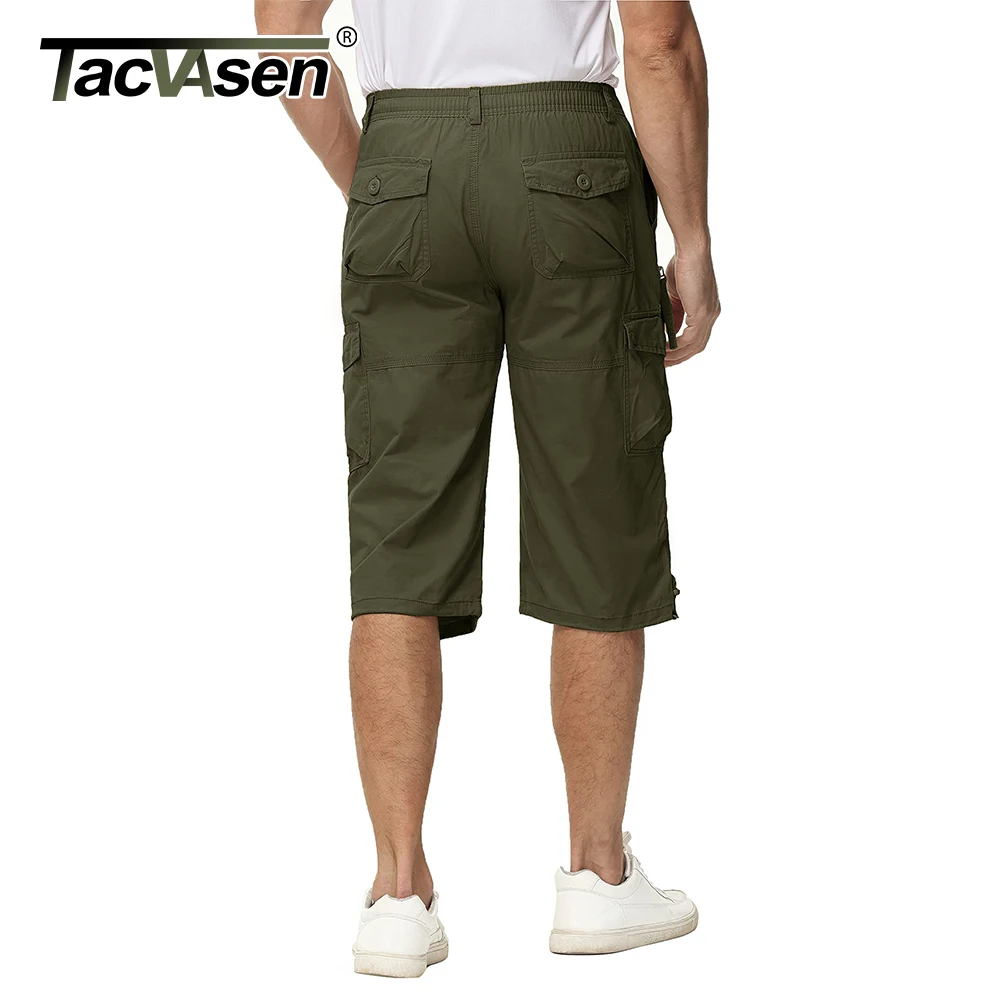 Cargo Pants Cotton Work Pants Military Cargo Pants TACVASEN Men Outdoor Capri Pants Multi Pocket Summer Twill Work Cargo Pants