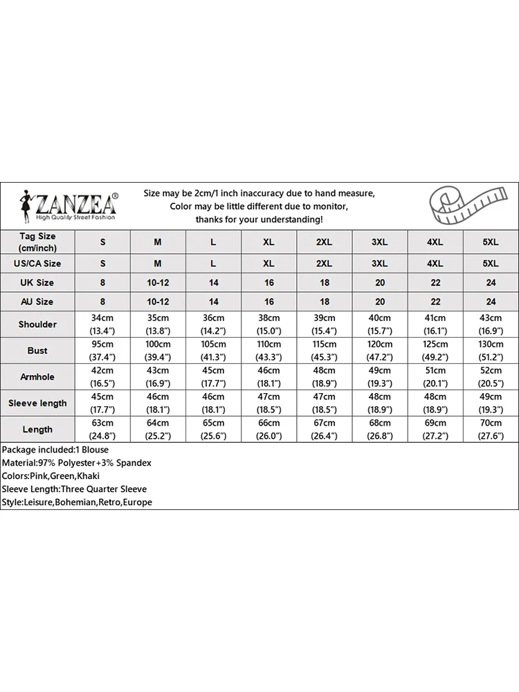 ZANZEA Elegant Women Puff Sleeve Blouses 2025 Summer 3/4 Sleeve O Neck Crinkled Texture Blusas Fashion Solid Color Tunic Tops Best Sellers In Women's Clothing