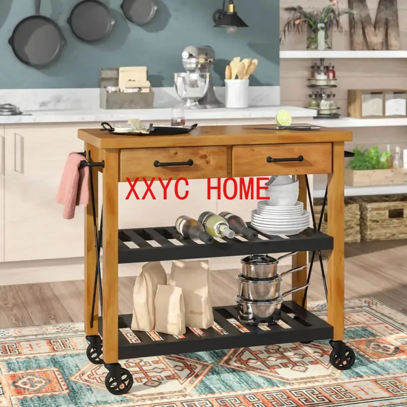 

Household Storage Sideboard Cabinet with Wheels Kitchen Counter