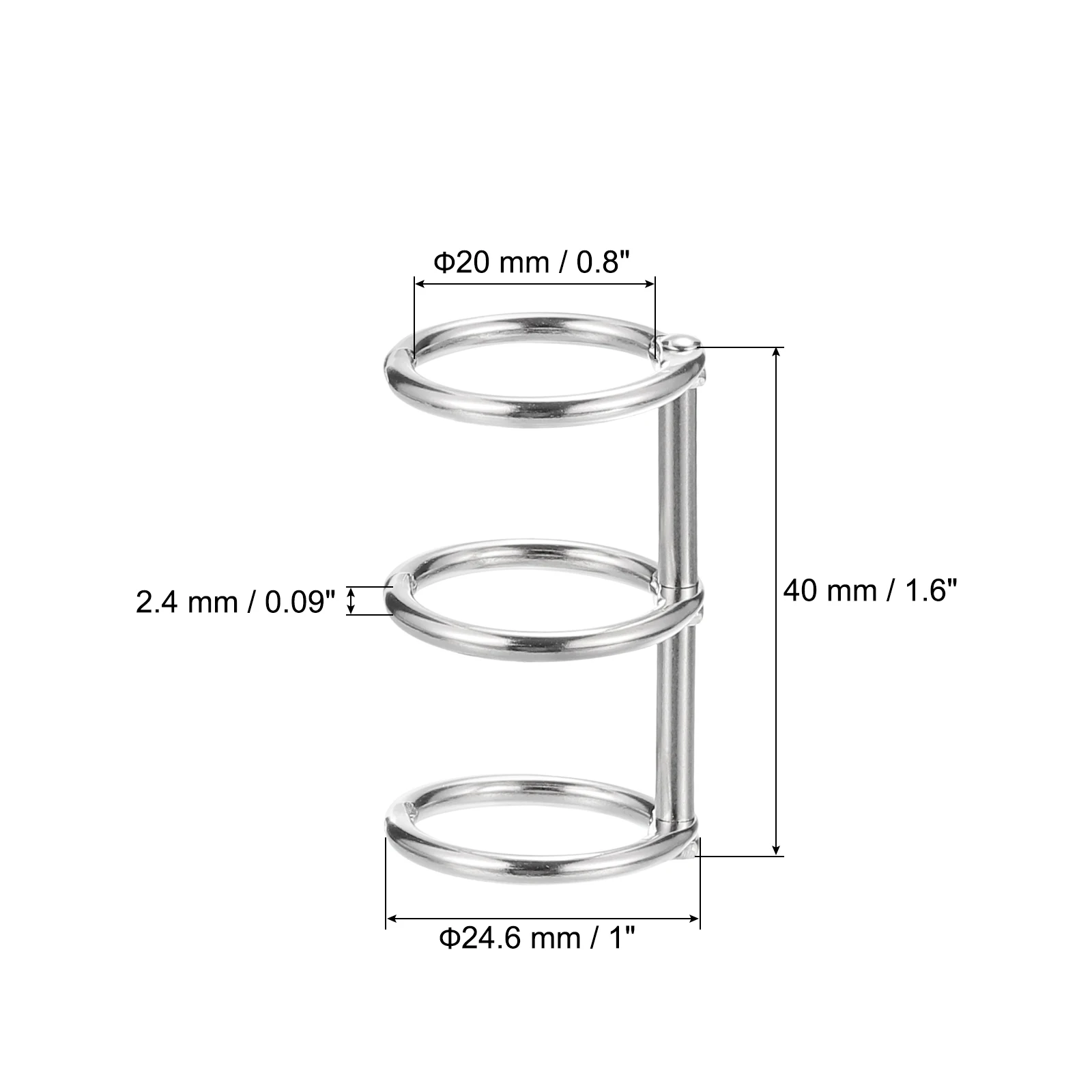 10/20Pcs 20mm Loose Leaf Binder Rings 3-Rings Book Binder Ring Snap Split Hinged for DIY Travel Diary Photo Album Binding Spines
