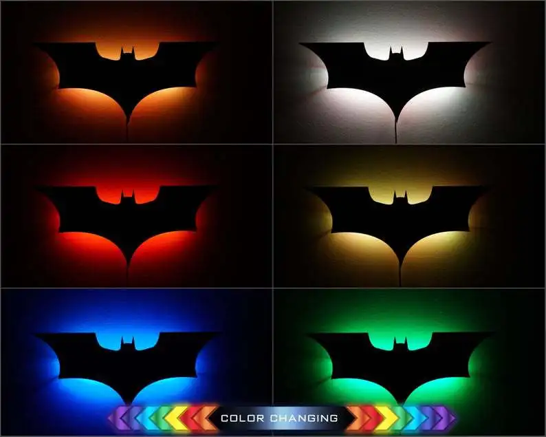 Modern Creative Wooden Background Wall Decorative Wall Lamp Remote Control 16-color Night Light Cable 2 Meters
