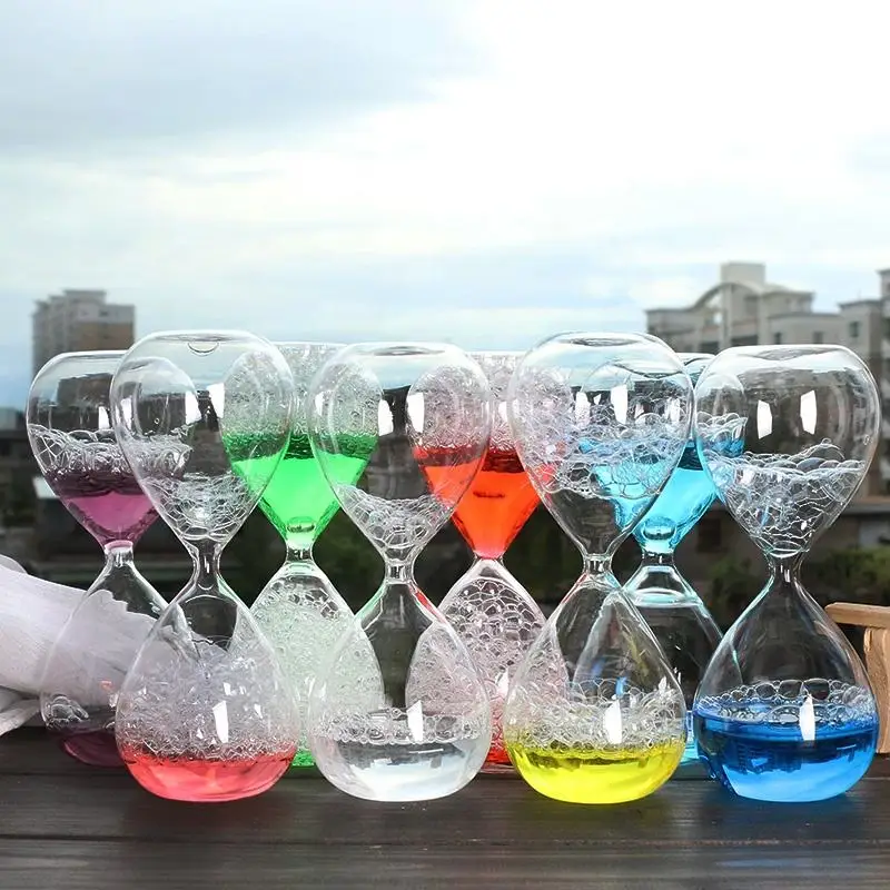 Creative Multicolor Dreamed Bubble Hourglass Drift Bottle Liquid Glass Sand Clock Motion Sensory Timer Desktop Decoration Gifts 6