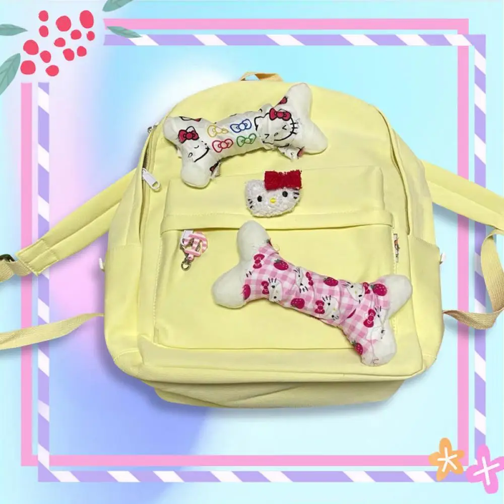 

Кавайная школьная сумка Sanrio, Сумка через плечо Hello Kitty, милый вместительный рюкзак с аниме, портативный универсальный популярный Рождественский подарок для девушек