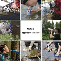 396 แกลลอนกลางแจ้งเครื่องกรองน้ําส่วนบุคคล 0.01Mi 4 ขั้นตอนระบบกรองเครื่องกรองน้ําแบบพกพา Survival Straws สําหรับเดินทาง 5