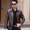 High-end men's genuine leather jacket lapel leather casual men's spring and autumn 100% sheepskin thin coat 1