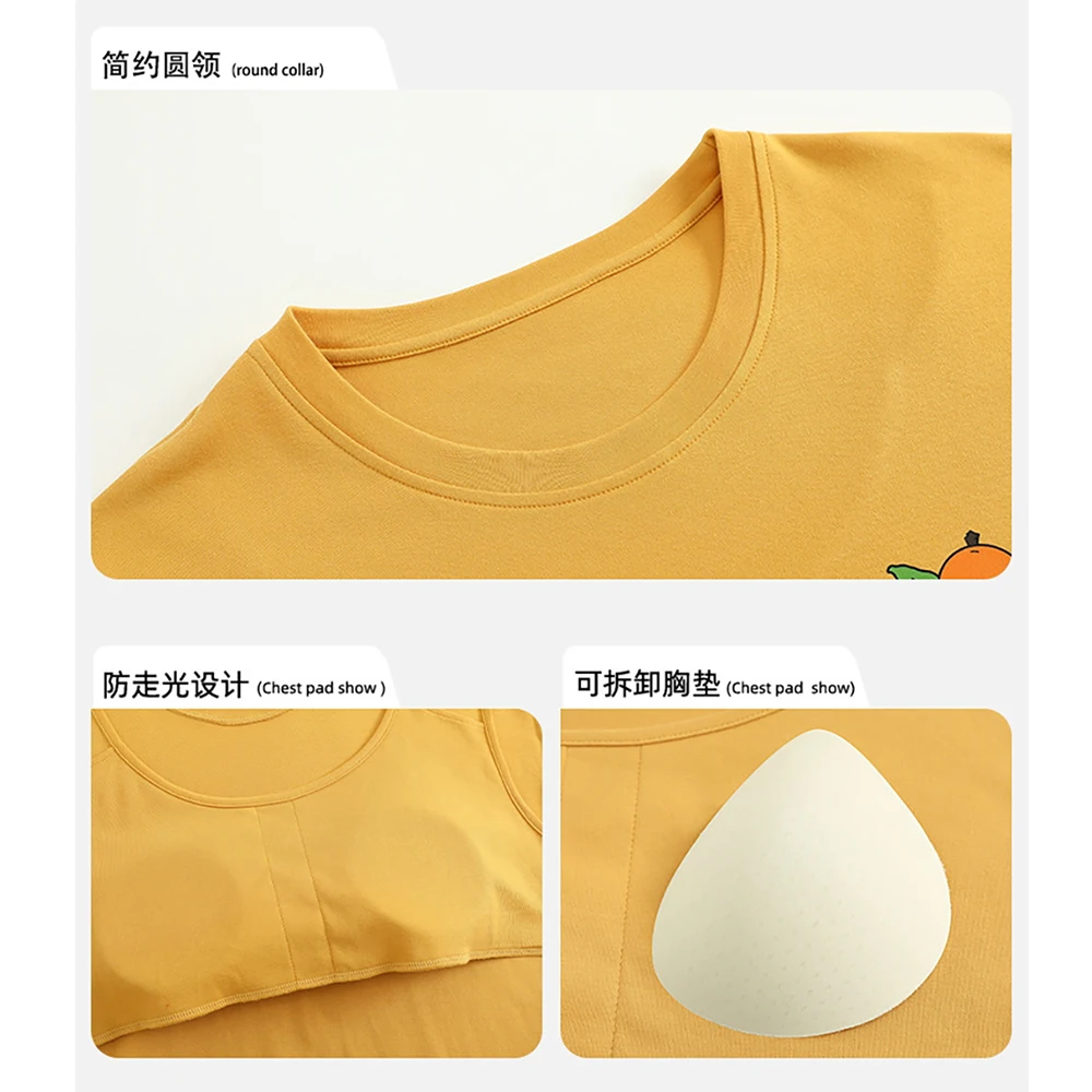 100% Cotton Padded Anti Convex Point Pajamas Dress Simple Lovely Longan Print Sleepwear Spring Autumn Women Loose Night Dress